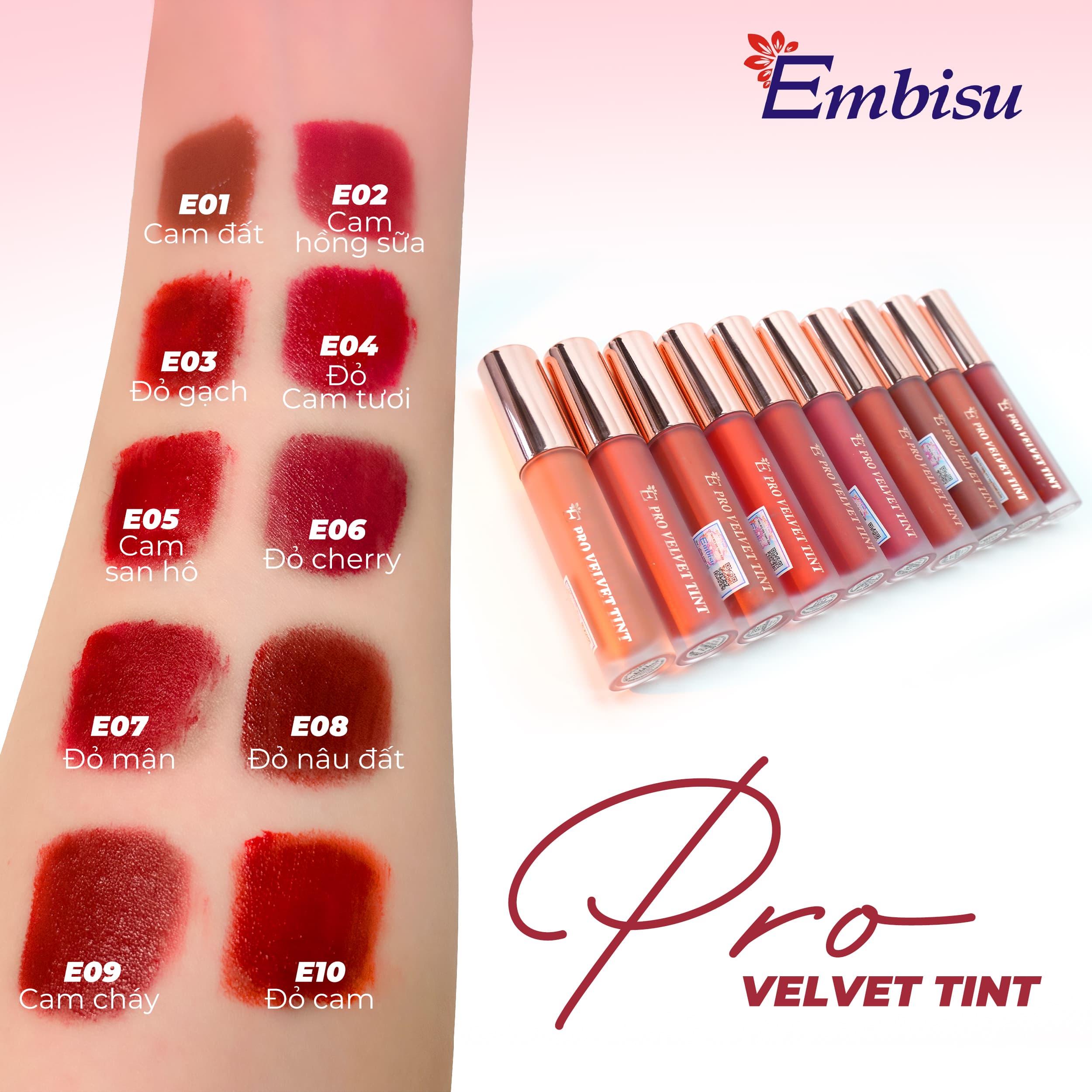 Bảng màu son Embisu