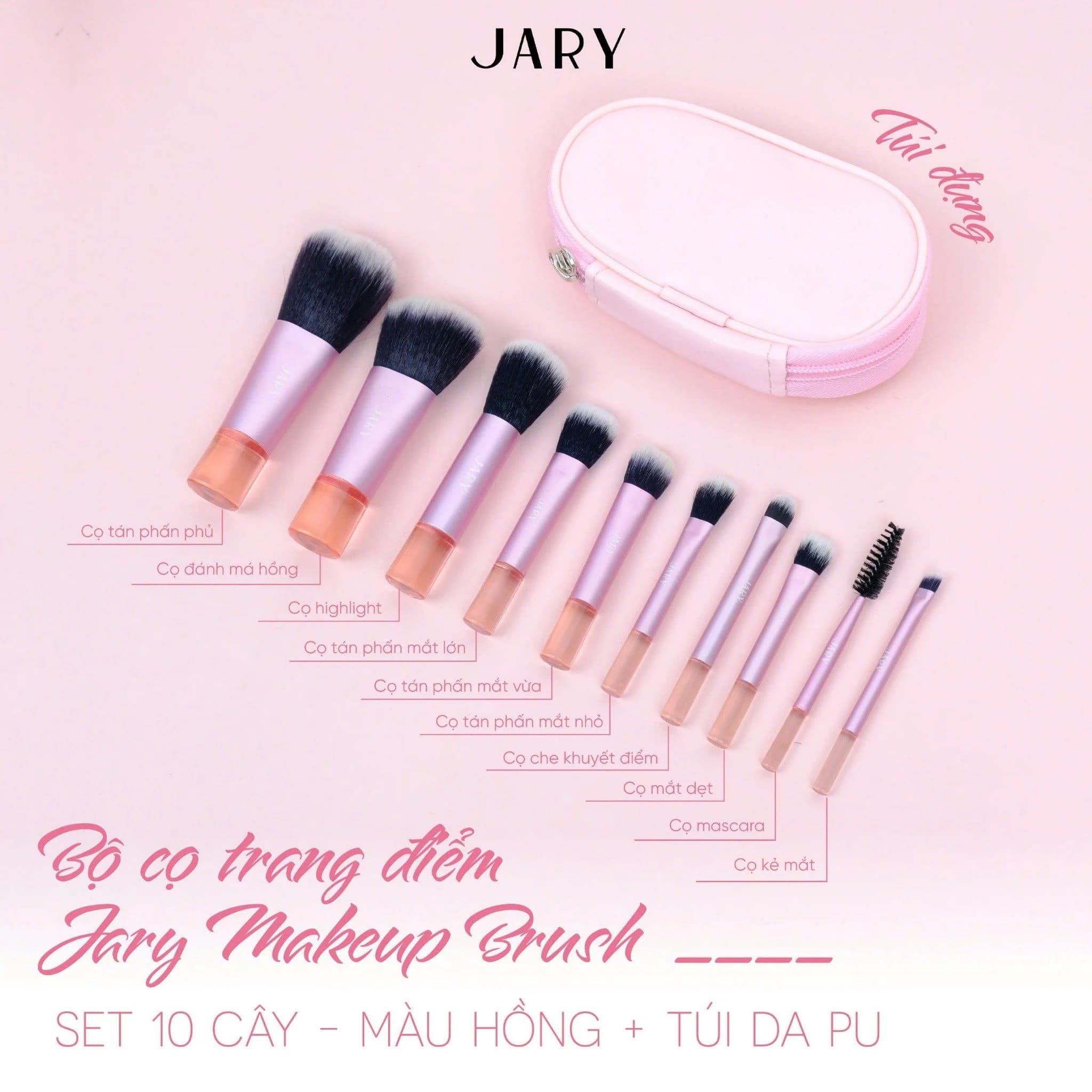 Bộ cọ trang điểm JARY - Sét 10 cây