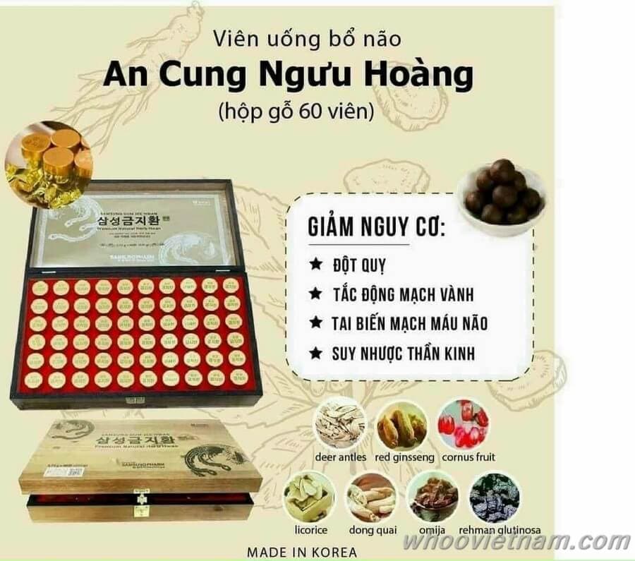 BỔ NÃO AN CUNG HỘP GỖ 60 VIÊN chính hãng - BN BEAUTY