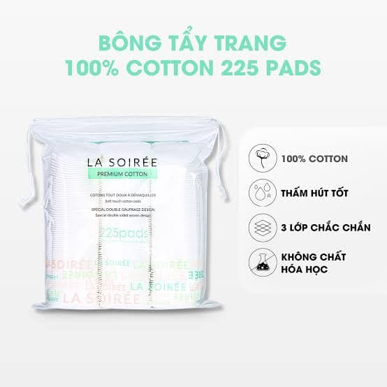Bông tẩy trang La Soiree - 225 miếng