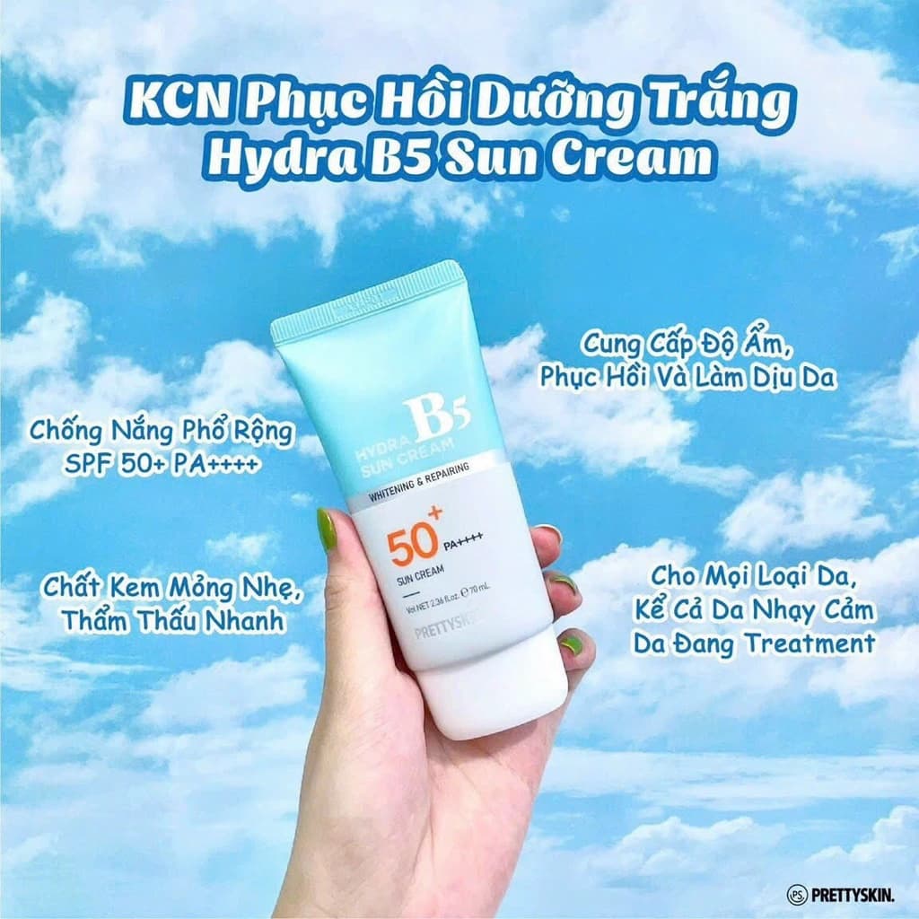Pretty Skin - KEM CHỐNG NẮNG B5 XANH NHẠT