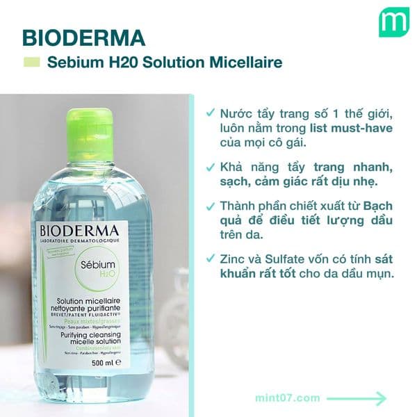Tẩy trang Bioderma 500ml pháp