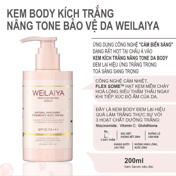 Dưỡng thể Body trắng da WEILAIYA - Dạng Tuýp (200ml)