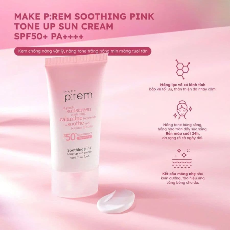 Kem chống nắng Make Prem Mild tone up - MÀU HỒNG (da dầu)