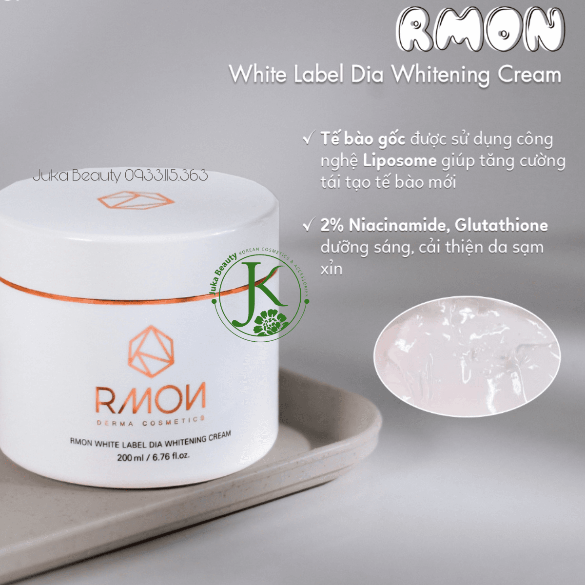 Kem dưỡng trắng Body tế bào gốc - Rmon - 200ml