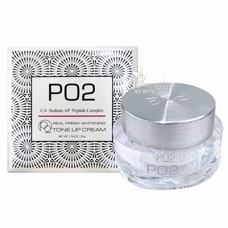 ( NK )Kem váng sữa PO2 Tone Up Cream 50g - HỘP MÀU TRẮNG (Mẫu mới) - Hình 1