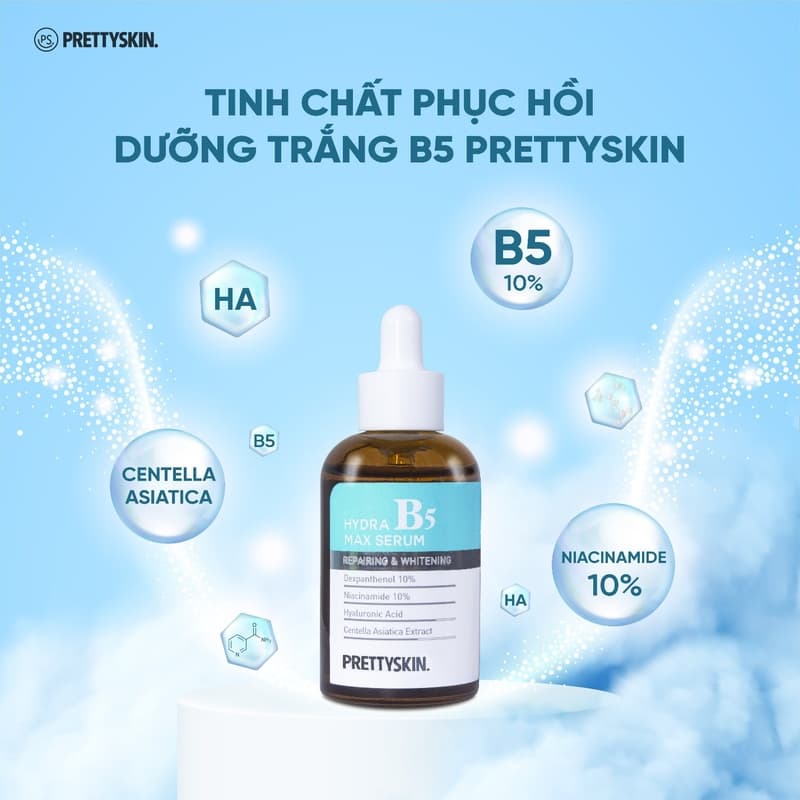 Pretty Skin - Serum phục hồi dưỡng trắng B5( xanh nhạt) chính hãng - BN BEAUTY
