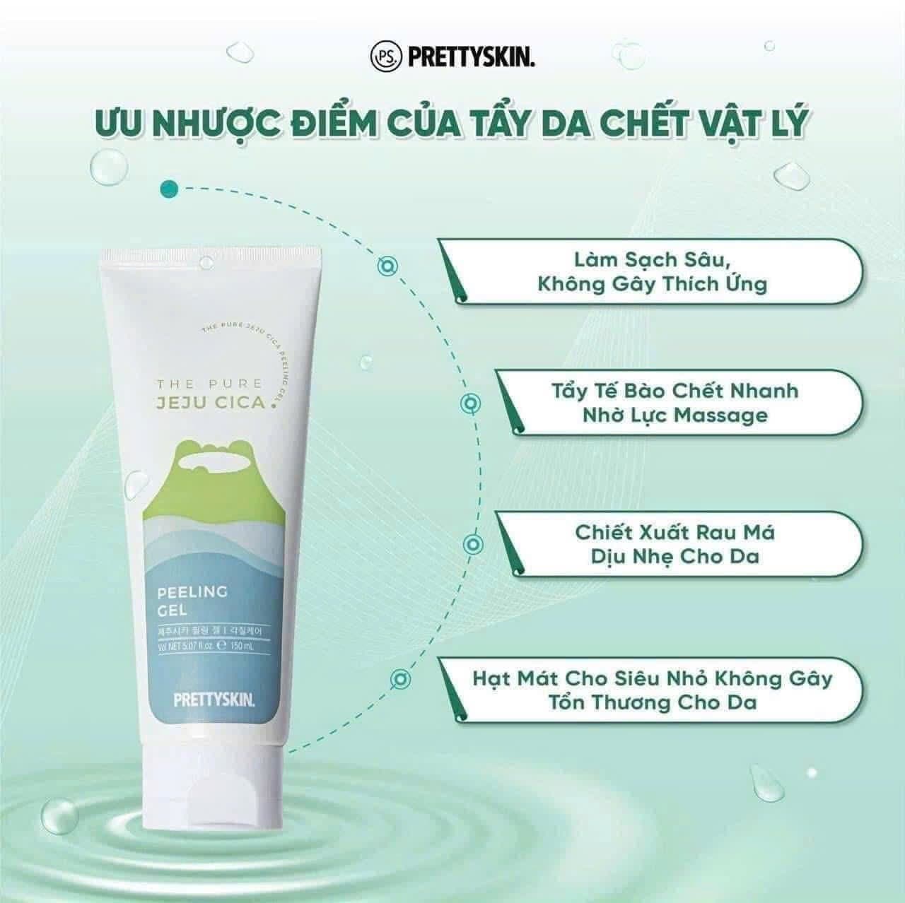 Pretty Skin - Tẩy Da Chết Rau Má Jeju Cica chính hãng - BN BEAUTY