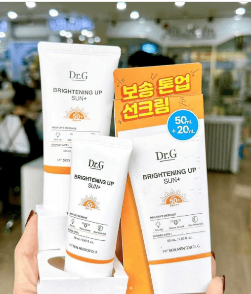 Set kem dưỡng kèm kem chống nắng Dr.G Màu Cam
