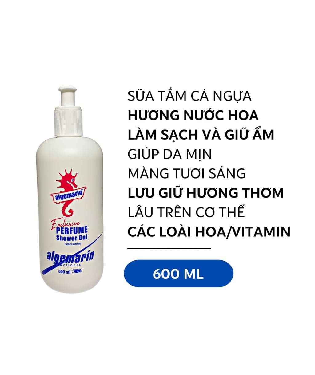 Sữa Tắm Cá Ngựa Algemarin - Dạng Vòi 600ml
