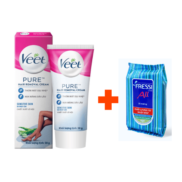 Tẩy lông VEET PHÁP - XANH (tặng kèm khăn ướt)