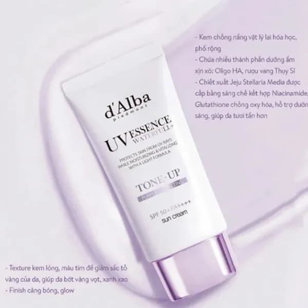 Kem Chống Nắng d'Alba Waterfull Tone-Up - MÀU TÍM