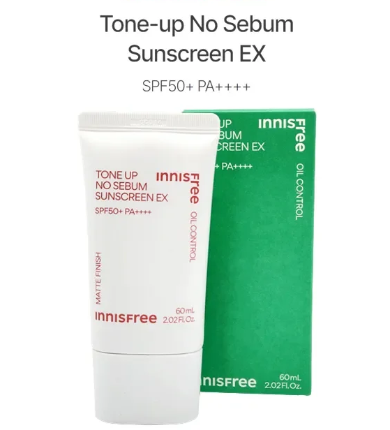 Kem Chống Nắng Innisfree Tone Up No Sebum Màu xanh - 60ml - Hình 1