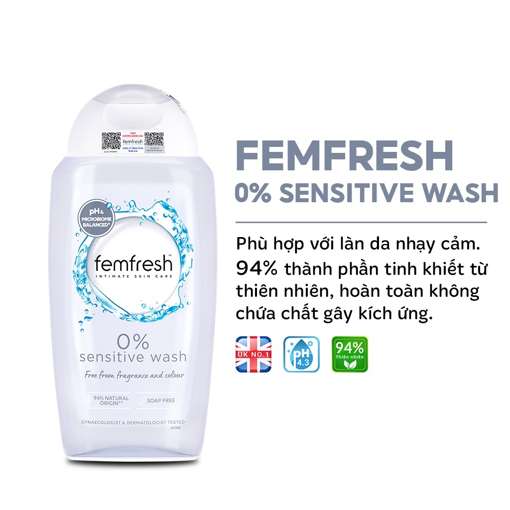 Dung dịch vệ sinh Femfresh 250ml - Màu TRẮNG XANH - Hình 1