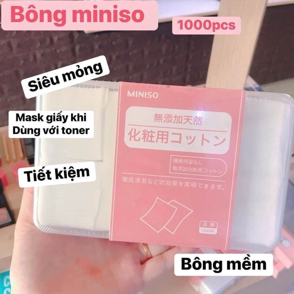 Hộp Bông Tẩy Trang Miniso 1000 miếng - Hình 1