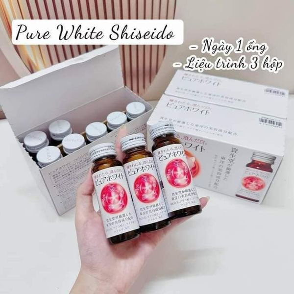 Nước uống trắng da Shiseido Pure White - Hộp Màu Trắng - Hình 1