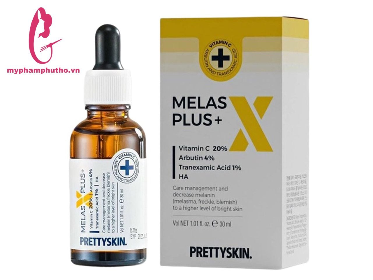 Pretty Skin - Tinh chất trị nám Trắng da Melas X Plus - Hình 1