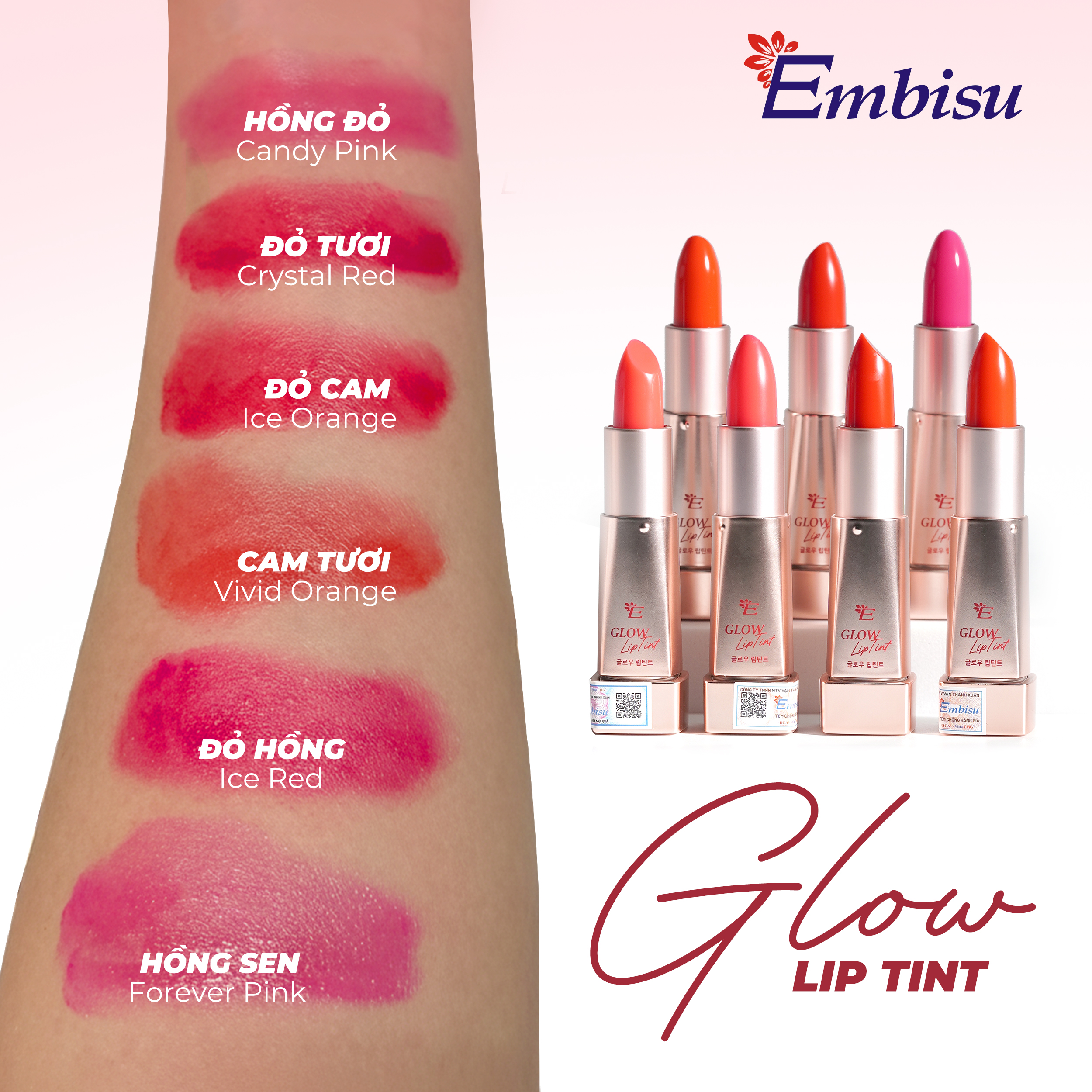 Son Môi Embisu Glow lip tint (VỎ VÀNG) - Hình 1