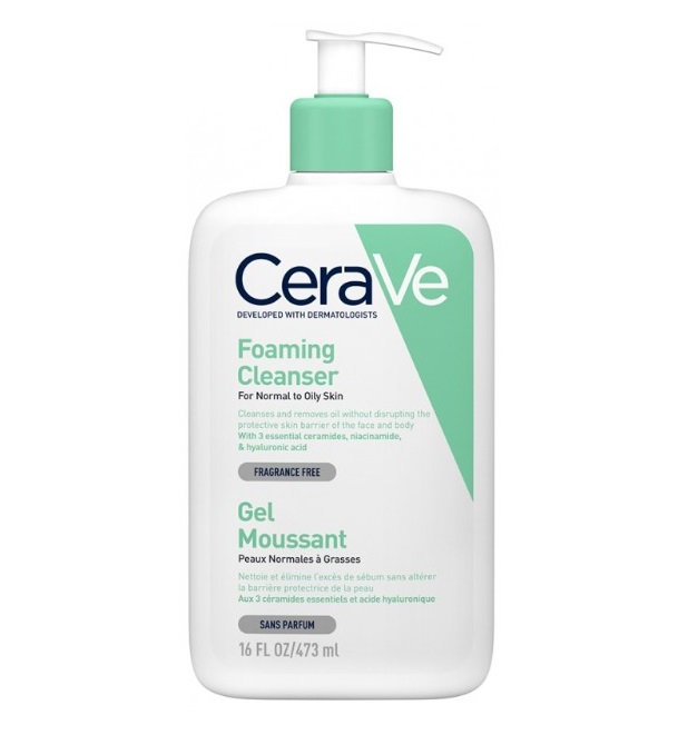 Sữa rửa mặt FOAMING Cerave - 473ml DA DẦU (Xanh Dương) - Hình 1