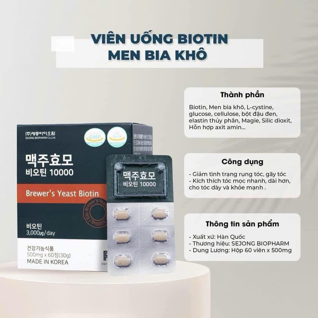 Viên uống mọc tóc Biotin men bia khô - Hình 1