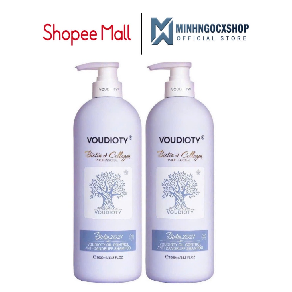 VOUDIOTY Biotin - Cặp gội xả mẫu tròn chai to 1000ML - Hình 1