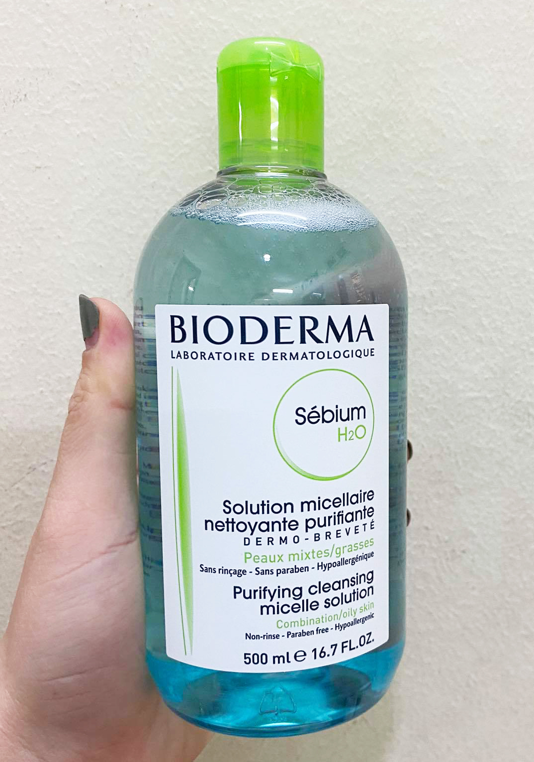 Tẩy trang Bioderma 500ml pháp MÀU XANH - Hình 1